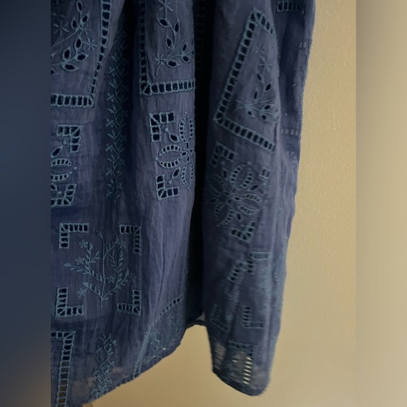 Johnny Was Jade Blue Eyelet Skirt - Picture 2 of 8